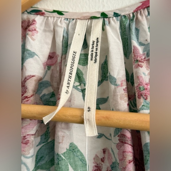 NWT Anthropologie The Somerset Maxi Floral White Smocked Puff-Sleeve Dress SP - Picture 10 of 12